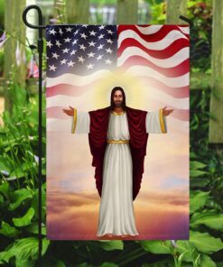 jesus flag god bless america bnn116f 2745