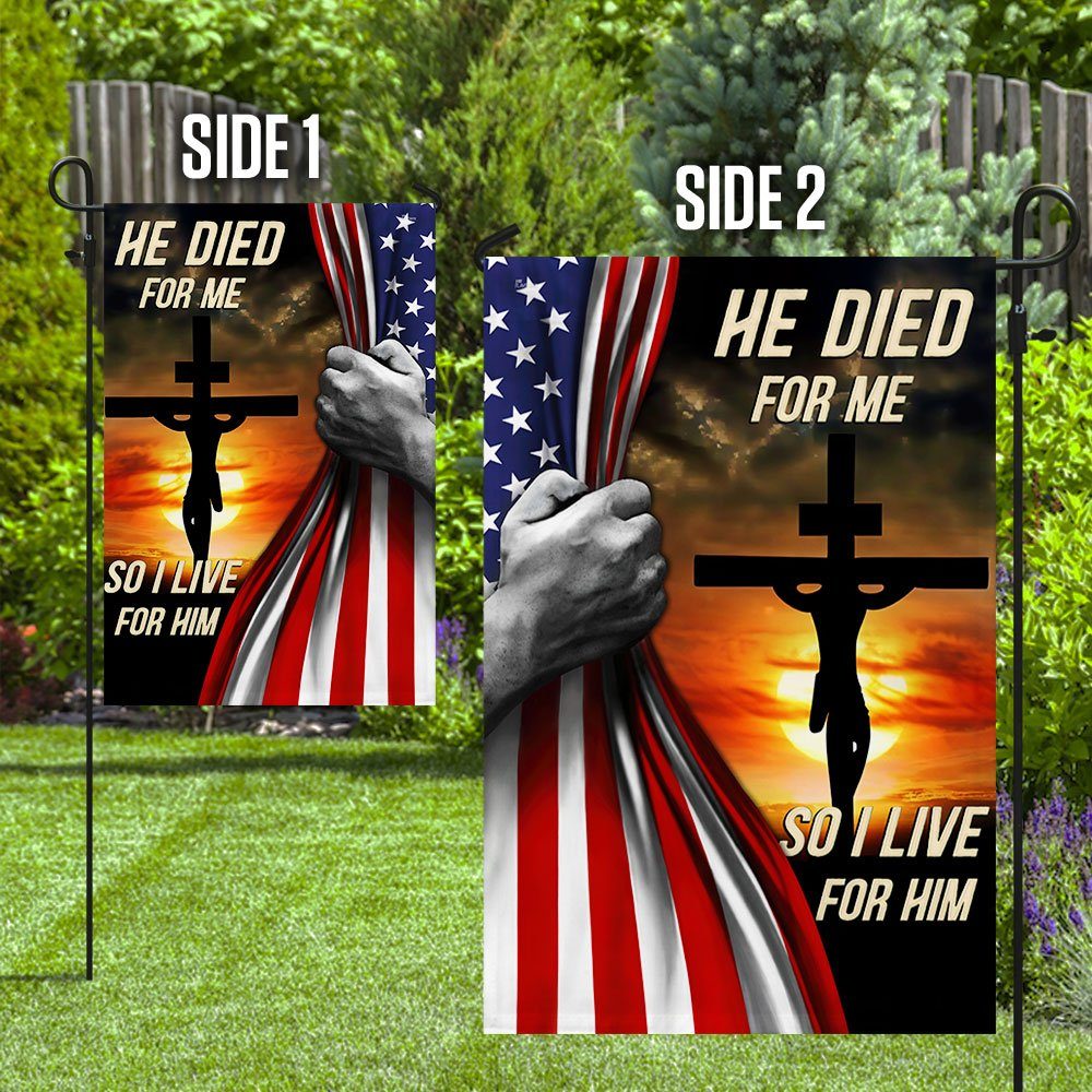 Jesus Flag He Died For Me So I Live For Him Jesus  QTR51F - Image 6