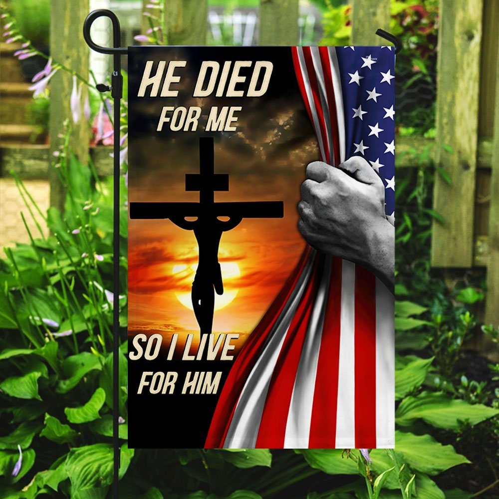 Jesus Flag He Died For Me So I Live For Him Jesus  QTR51F - Image 5