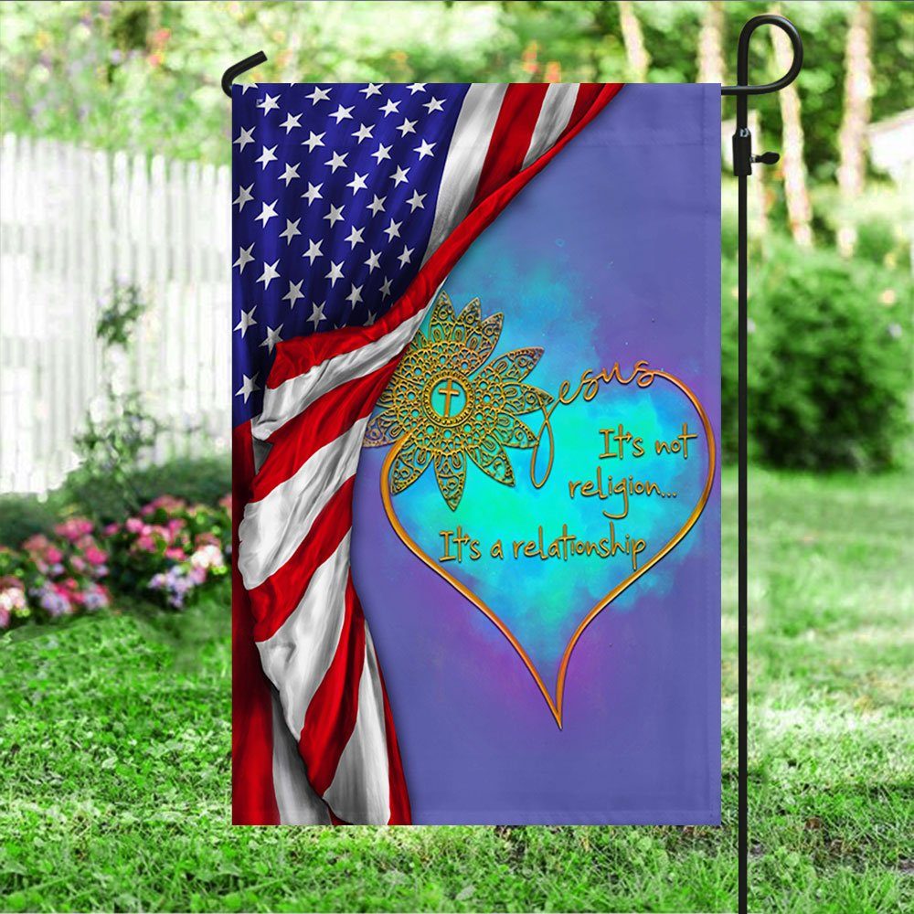 Jesus Flag It's Not A Religion It's A Relationship BNN235F - Image 4
