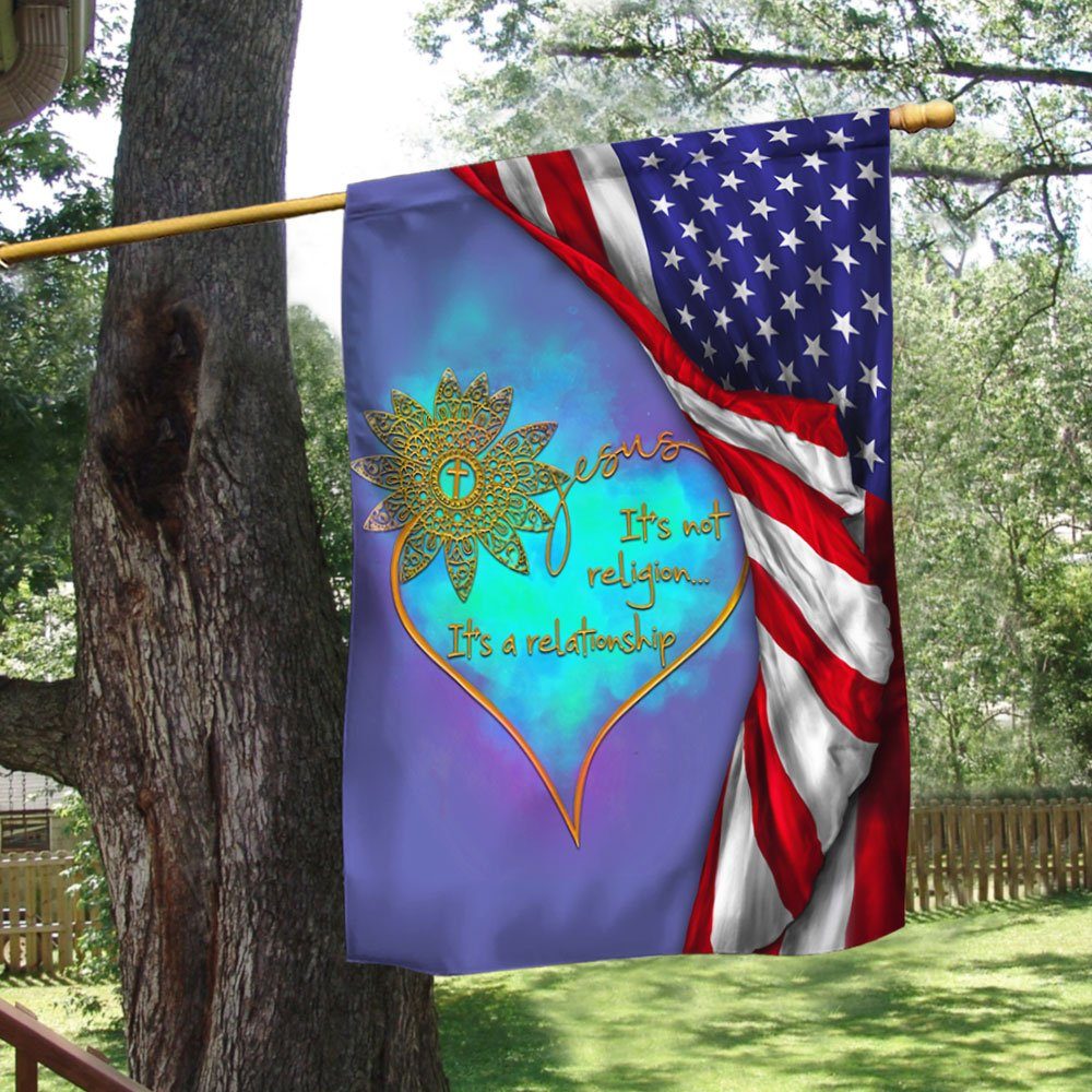 Jesus Flag It's Not A Religion It's A Relationship BNN235F - Image 2
