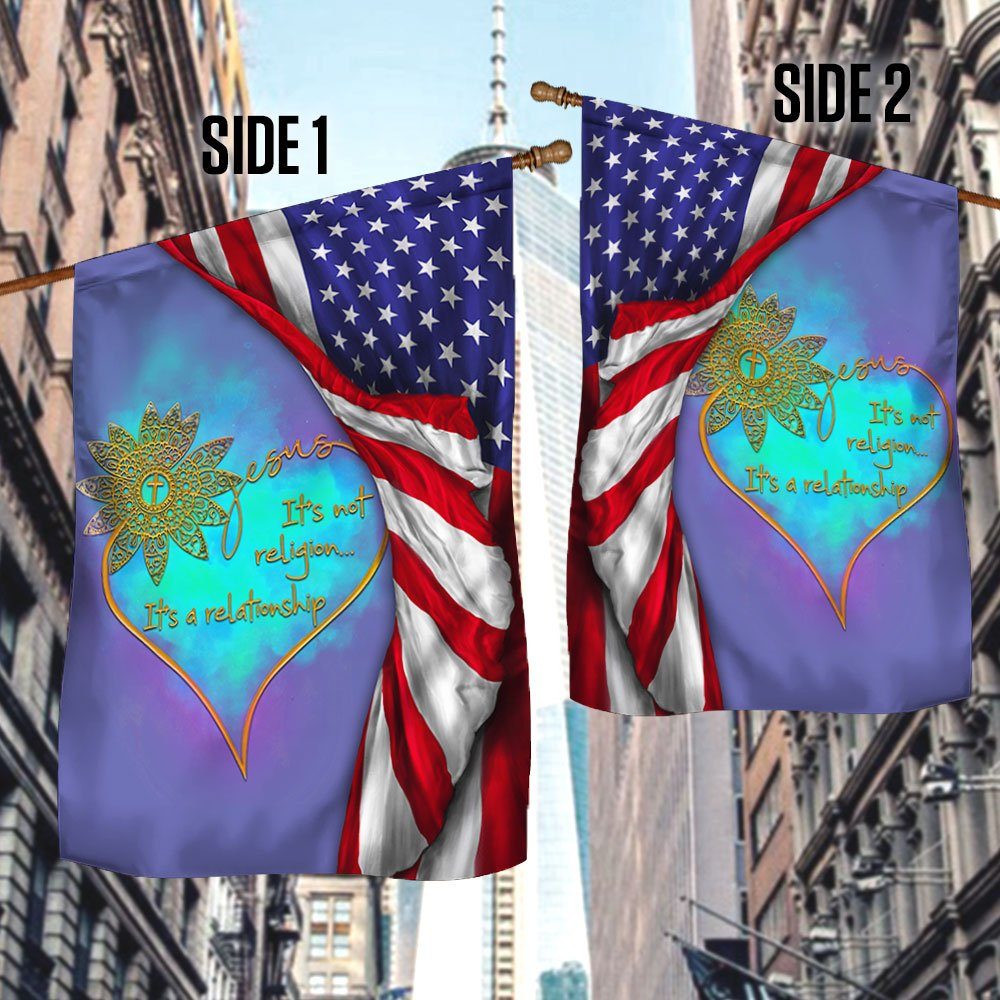 Jesus Flag It's Not A Religion It's A Relationship BNN235F - Image 3