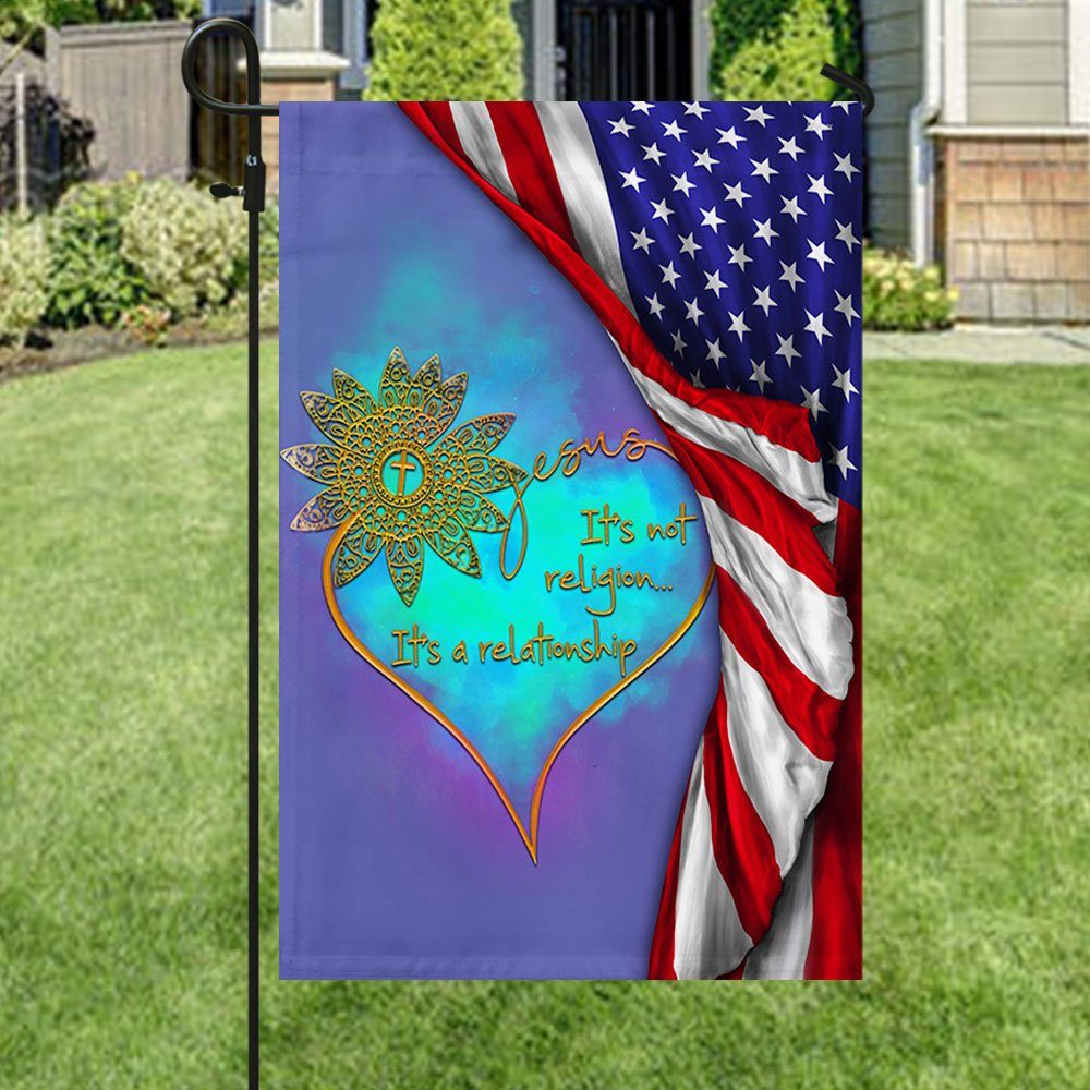 Jesus Flag It's Not A Religion It's A Relationship BNN235F - Image 5