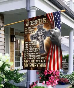 Jesus Flag Jesus Is My God My King My Everything Christian Bible Cross QNN560Fv1