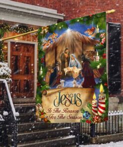 Jesus Flag Jesus Is The Reason For The Season Christmas Flag QTR325F