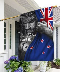 Jesus Flag Jesus One Nation Under God New Zealand Flag TRL1253Fv4
