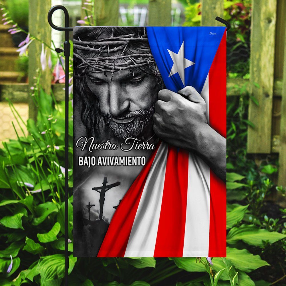 Jesus Flag Nuestra Tierra Bajo Avivamiento Jesus Puerto Rico Flag TRL1697Fv2 - Image 5