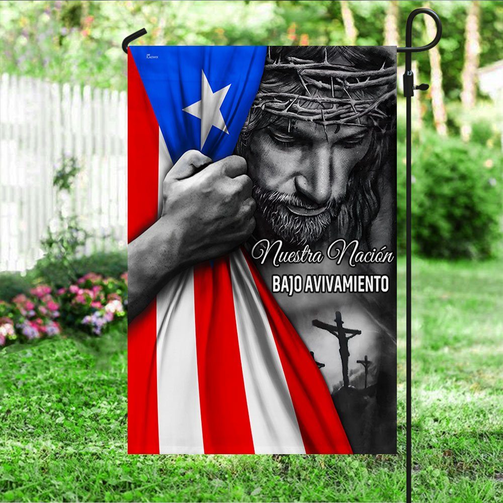 Jesus Flag Nuestra Tierra Bajo Avivamiento Jesus Puerto Rico Flag TRL1697Fv2 - Image 8