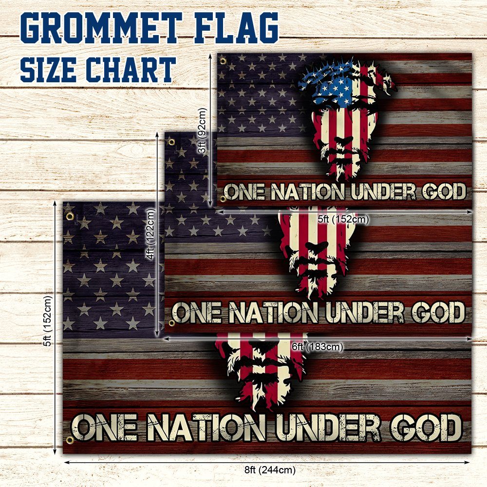 Jesus Flag One Nation Under God American Grommet Flag TRV1918GF - Image 6