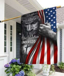 Jesus Flag One Nation Under God American Patriot Flag TRL06Fv5n