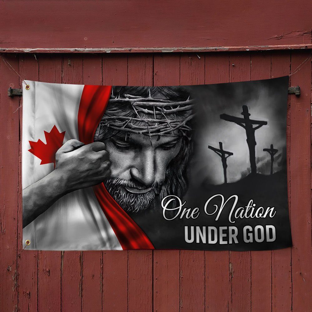 Jesus Flag One Nation Under God Canadian Grommet Flag TRL06GFv6 - Image 3