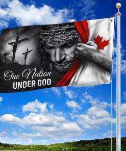 jesus flag one nation under god canadian grommet flag trl06gfv6 4506