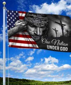jesus flag one nation under god grommet flag trl06gfv5 5502