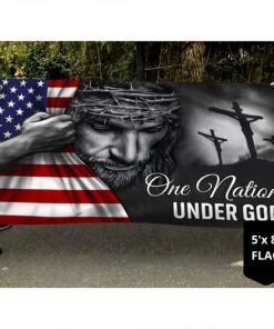 jesus flag one nation under god grommet flag trl06gfv5 5536
