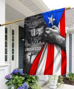 Jesus Flag One Nation Under God Jesus Puerto Rico Flag TRL1697F