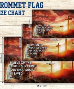 jesus grommet flag believe on the lord jesus christ mlh1884gf 2448