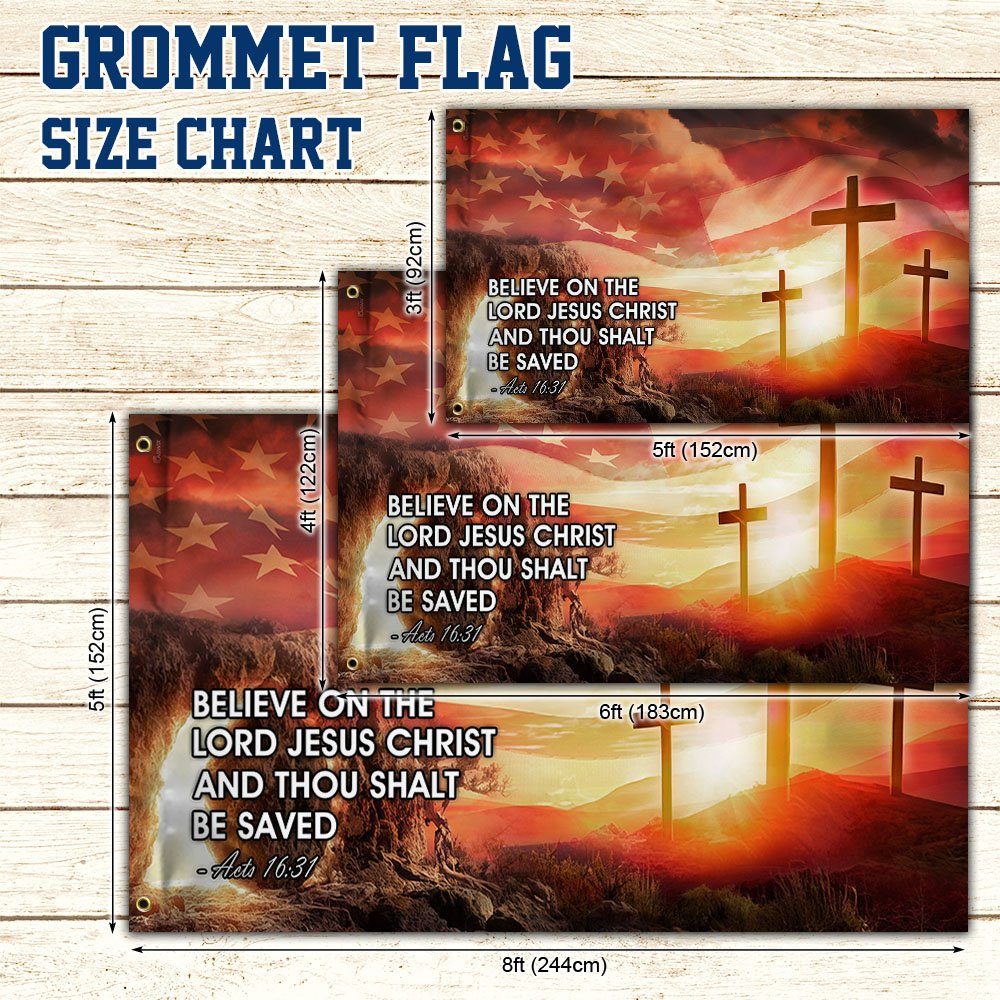 Jesus Grommet Flag Believe On The Lord Jesus Christ MLH1884GF - Image 4
