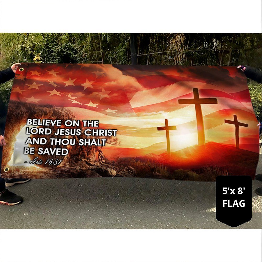 Jesus Grommet Flag Believe On The Lord Jesus Christ MLH1884GF - Image 3