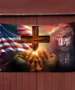 jesus grommet flag holy in hand ntb266gf 2187