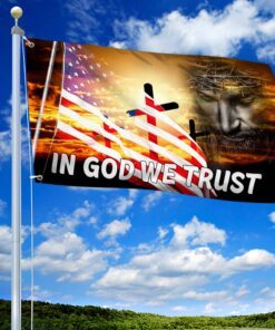 jesus grommet flag in god we trust tty333gf 8431