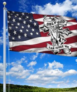 jesus grommet flag only god can judge me ntt120gf 2883