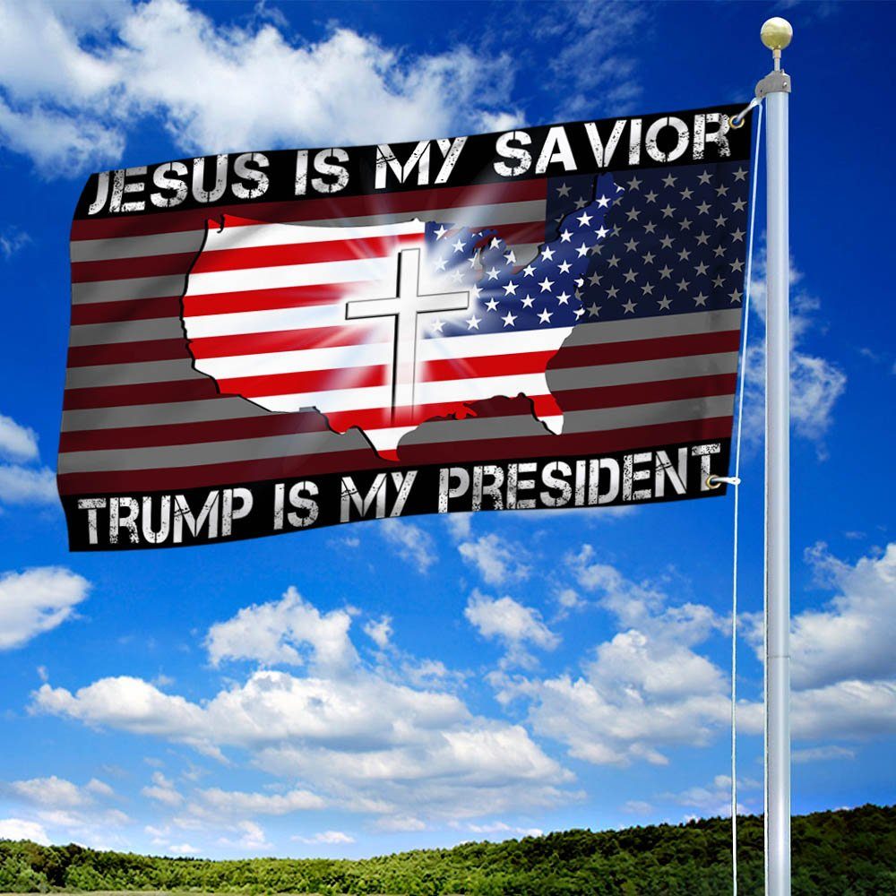 Jesus Is My Savior, He Is My President Grommet Flag BNN381GF - Image 2