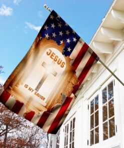 jesus is my savior christian cross flag 4910