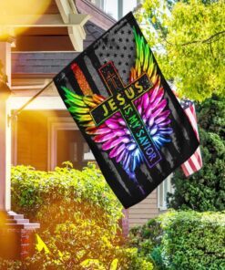 Jesus Is My Savior LGBT Wing Flag