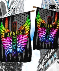 jesus is my savior lgbt wing flag 4644