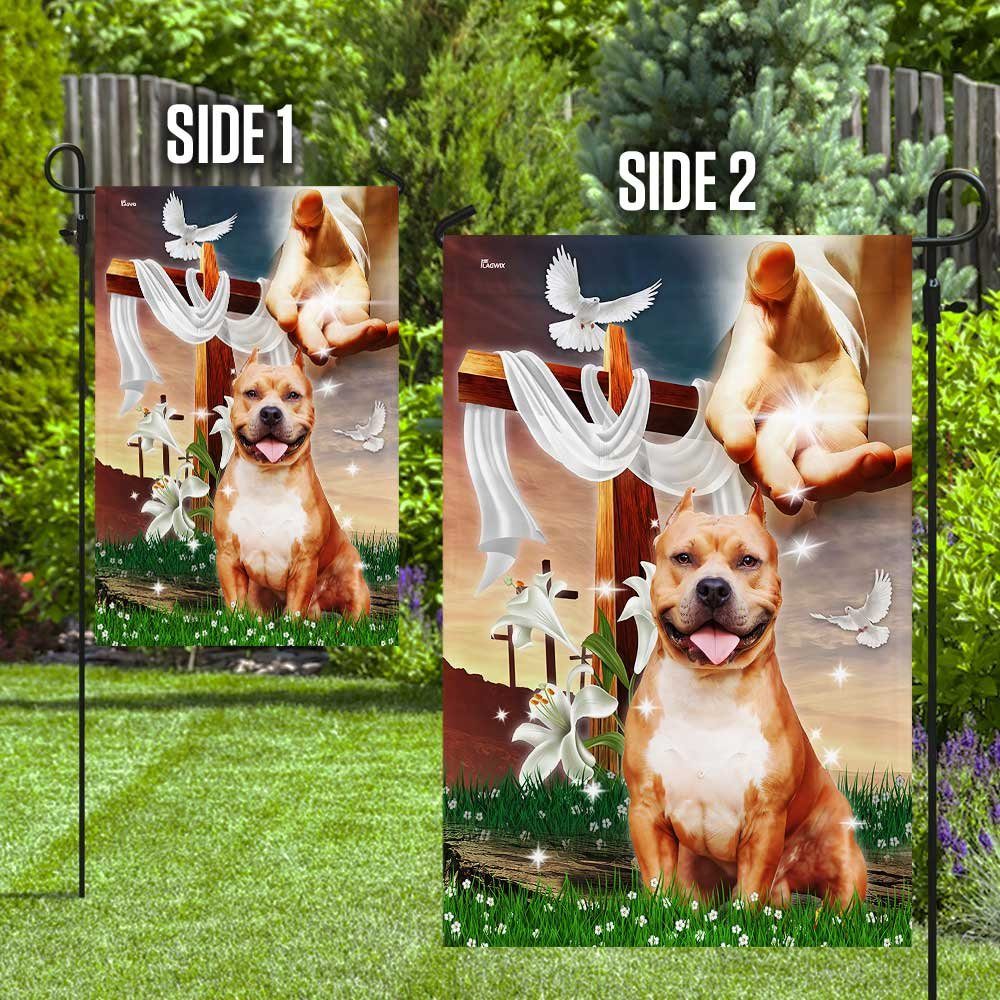 Jesus Is My Savior Pitbull Is My Therapy, Jesus Holding Dog Flagwix™ Pitbull Flag - Image 8