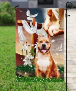jesus is my savior pitbull is my therapy, jesus holding dog flagwix™ pitbull flag 6441