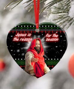 jesus is the reason for the season ceramic ornament 1172