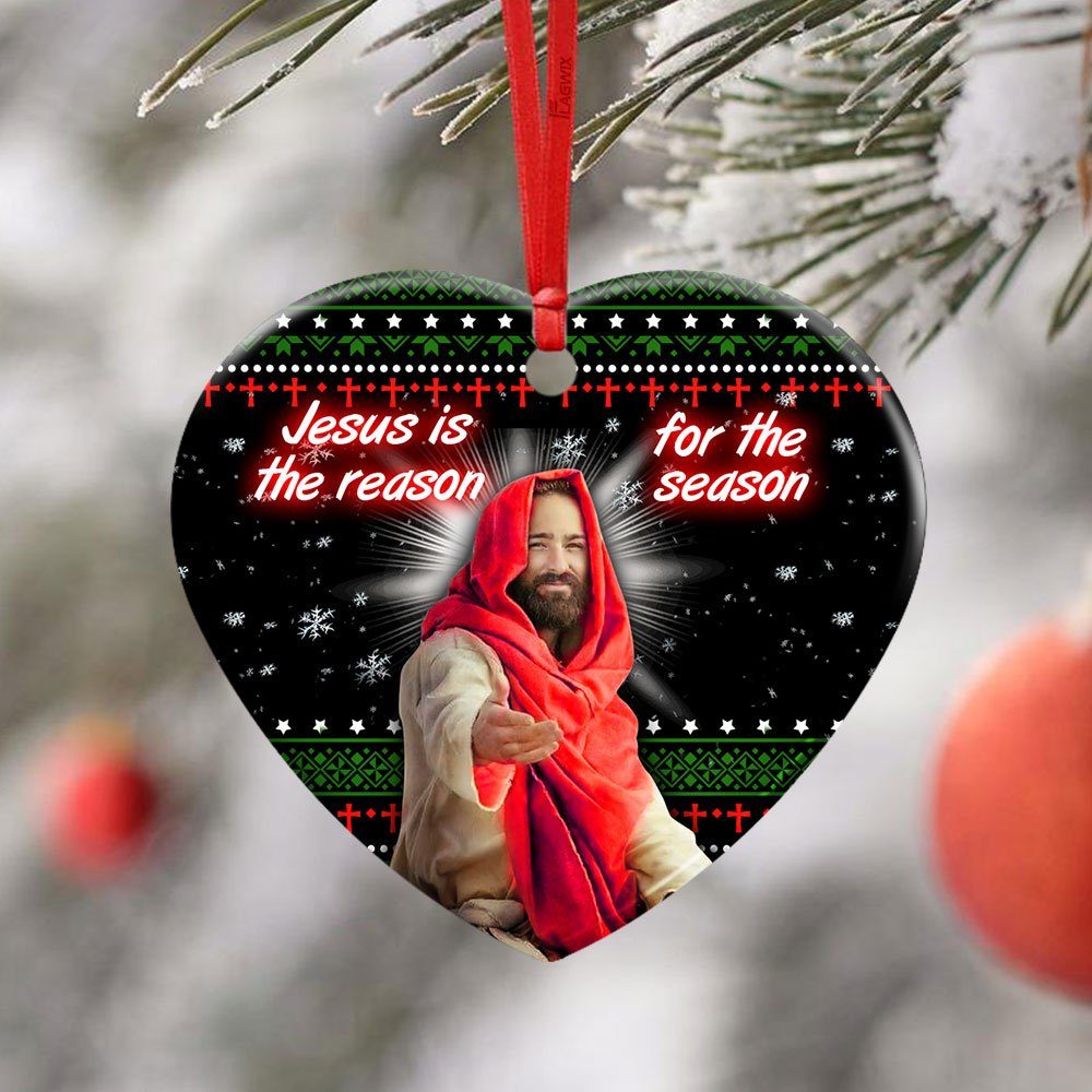 Jesus Is The Reason For The Season Ceramic Ornament - Image 3