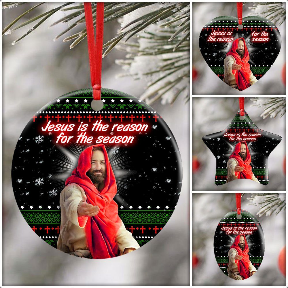 Jesus Is The Reason For The Season Ceramic Ornament - Image 7