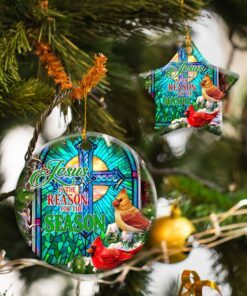 Jesus Is The Reason For The Season Ceramic Ornament