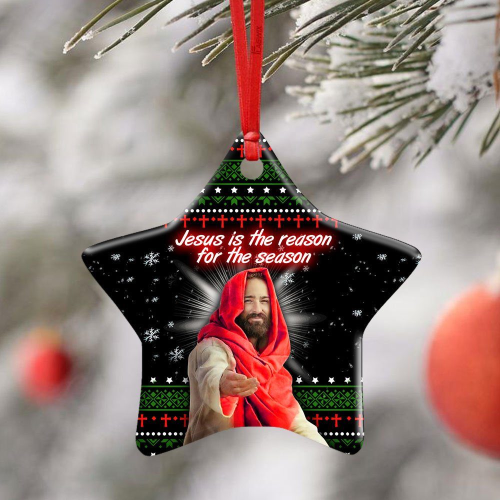 Jesus Is The Reason For The Season Ceramic Ornament - Image 2