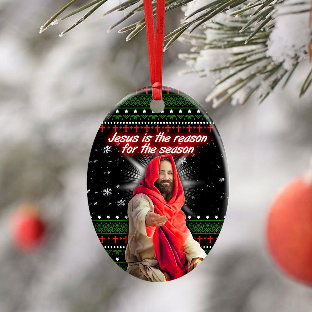 Jesus Is The Reason For The Season Ceramic Ornament - Image 4