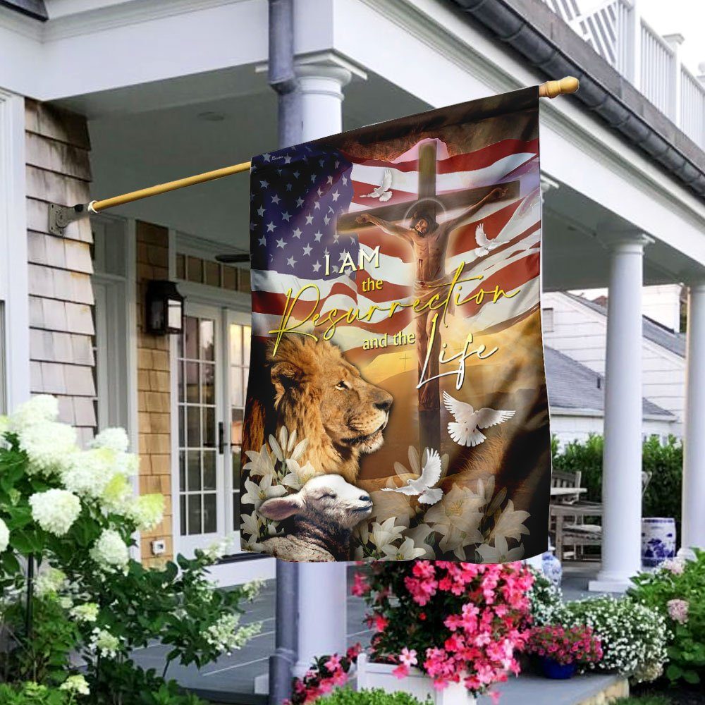 Jesus Is The Resurrection And The Life Flag