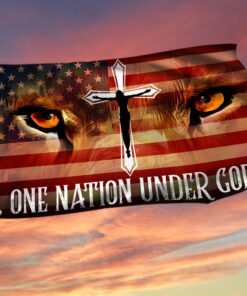 Jesus Lion Eyes Grommet Flag One Nation Under God BNT470GF