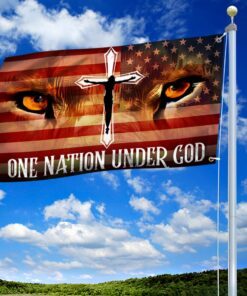 jesus lion eyes grommet flag one nation under god bnt470gf 6163