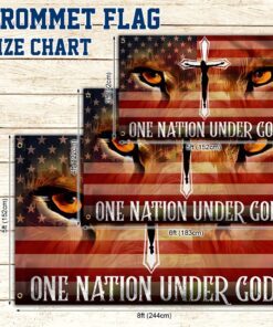 jesus lion eyes grommet flag one nation under god bnt470gf 6440