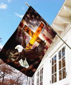 jesus lion patriot american us, lion king jesus christ flagwix™ jesus american flag 6460