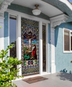 jesus on the cross flagwix™ colorful jesus door cover 1318