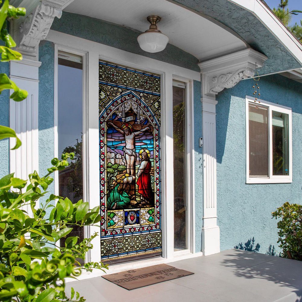 Jesus On The Cross Flagwix™ Colorful Jesus Door Cover - Image 5