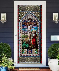 jesus on the cross flagwix™ colorful jesus door cover 4181