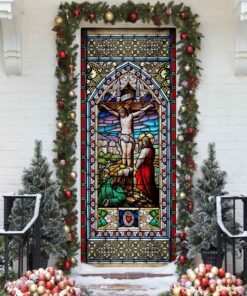 jesus on the cross flagwix™ colorful jesus door cover 4673