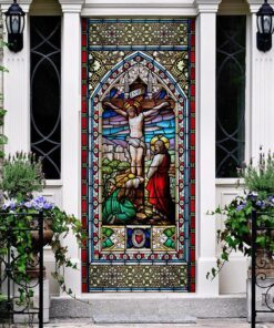 jesus on the cross flagwix™ colorful jesus door cover 5150