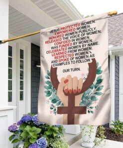 Jesus Protected Women Respected Women Flag TQN299F