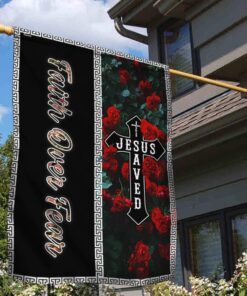 jesus saved cross flag faith over fear ttv436f 1563