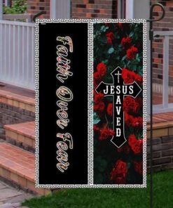 jesus saved cross flag faith over fear ttv436f 8253